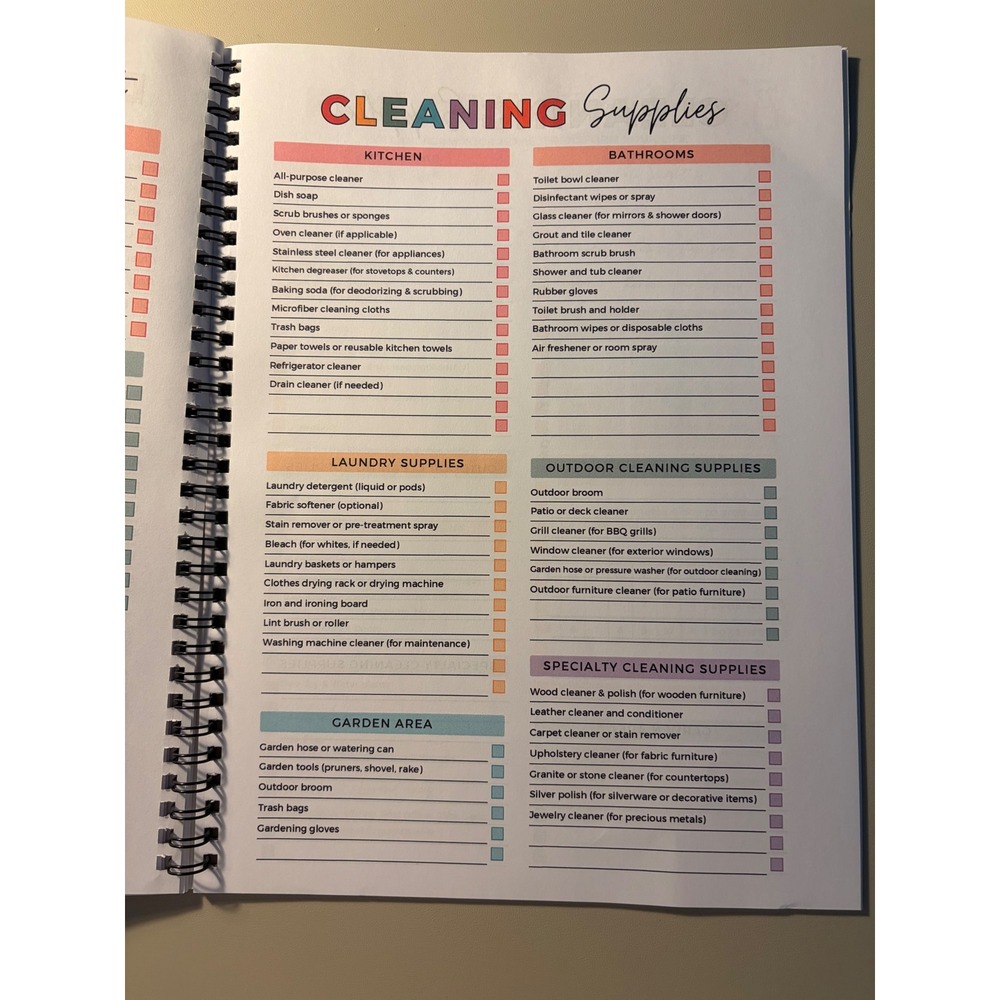 ADHD Cleaning Planner Spiral Bound Home Organization Journal Daily Chore Tracker - Picture 5 of 8